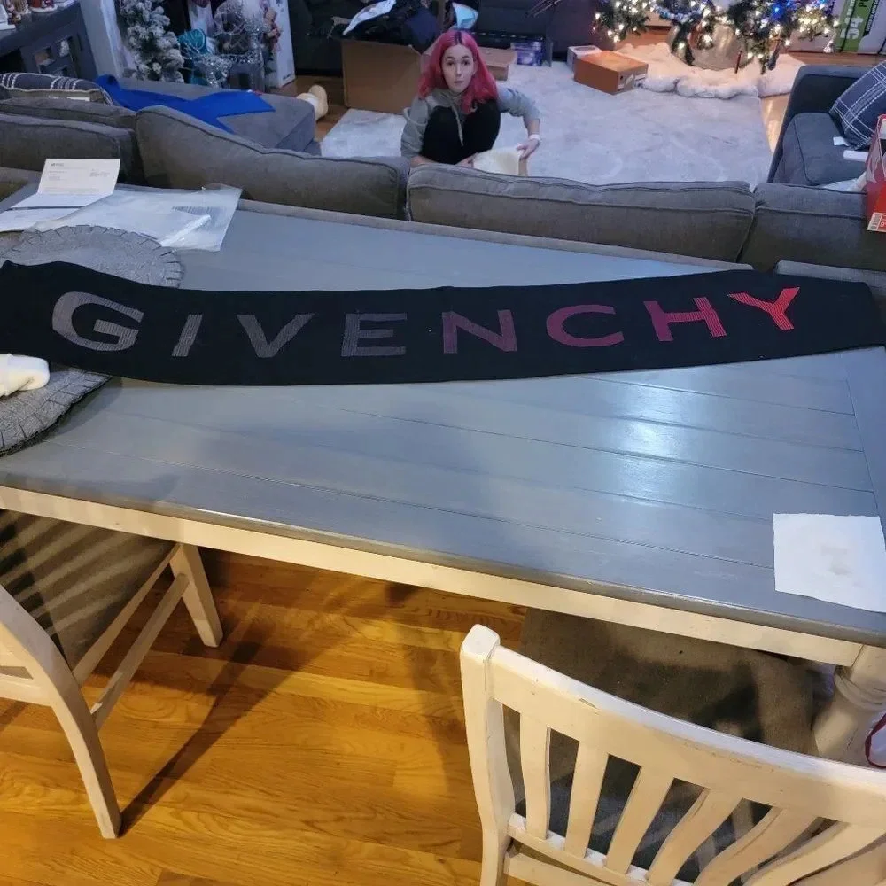 Givenchy Ombre Reversible Logo Wool Virgin Wool & Silk Scarf
